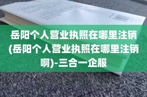 岳阳个人营业执照在哪里注销(岳阳个人营业执照在哪里注销啊)-三合一企服