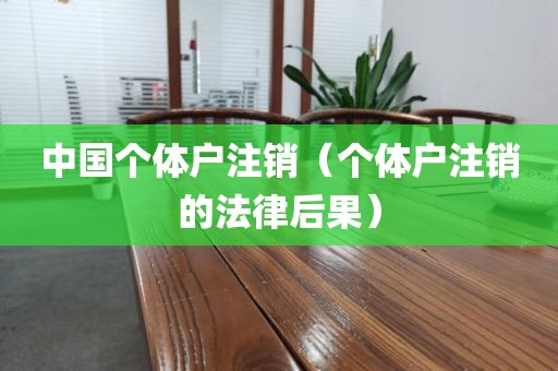 中国个体户注销（个体户注销的法律后果）
