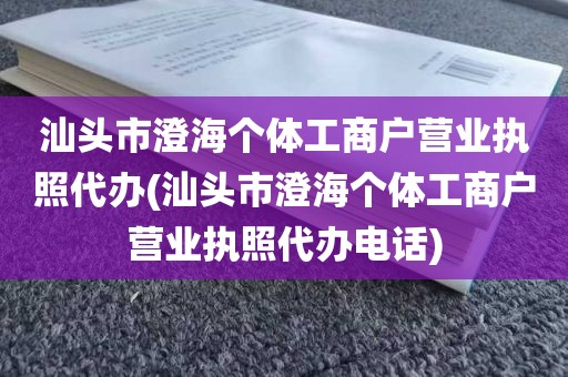 汕头市澄海个体工商户营业执照代办(汕头市澄海个体工商户营业执照代办电话)