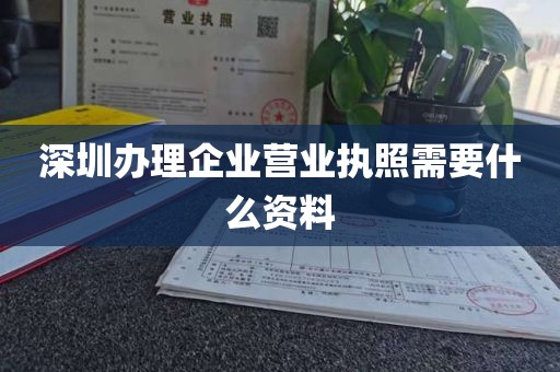 深圳办理企业营业执照需要什么资料