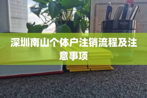 深圳南山个体户注销流程及注意事项