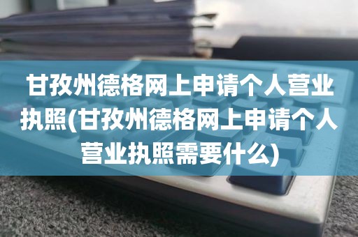 甘孜州德格网上申请个人营业执照(甘孜州德格网上申请个人营业执照需要什么)