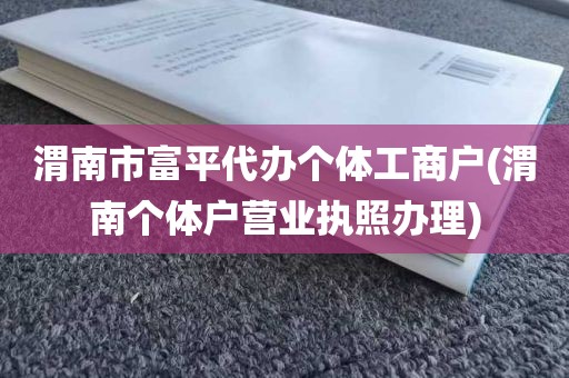 渭南市富平代办个体工商户(渭南个体户营业执照办理)