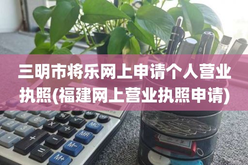 三明市将乐网上申请个人营业执照(福建网上营业执照申请)