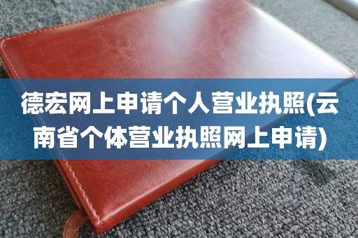 德宏网上申请个人营业执照(云南省个体营业执照网上申请)