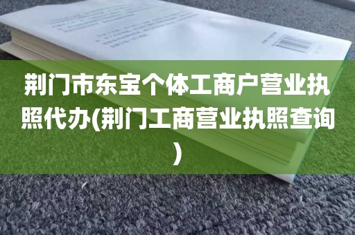 荆门市东宝个体工商户营业执照代办(荆门工商营业执照查询)