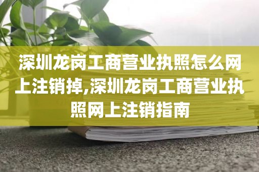 深圳龙岗工商营业执照怎么网上注销掉,深圳龙岗工商营业执照网上注销指南