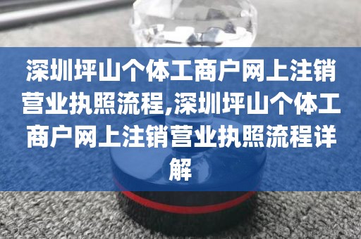 深圳坪山个体工商户网上注销营业执照流程,深圳坪山个体工商户网上注销营业执照流程详解